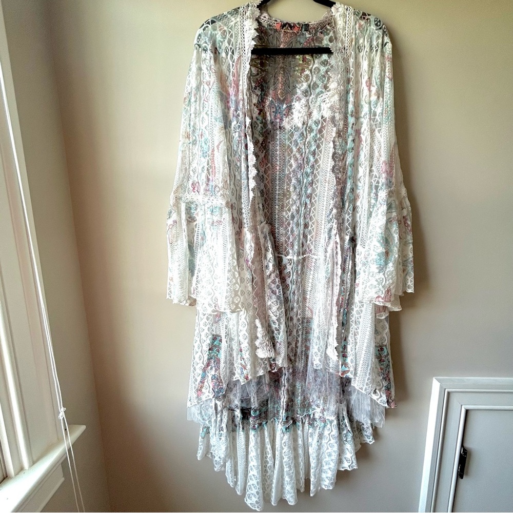 {Origami} Pastel eclectic hippie textured bohemian lace detail lightweight sheer